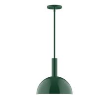 Montclair Light Works STGX471-42-L12 - 12&#34; Stack Dome LED Stem Hung Pendant, Forest Green