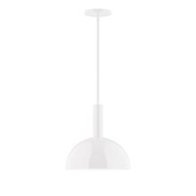 Montclair Light Works STGX471-44-L12 - 12&#34; Stack Dome LED Stem Hung Pendant, White