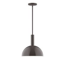 Montclair Light Works STGX471-51-L12 - 12&#34; Stack Dome LED Stem Hung Pendant, Architectural Bronze