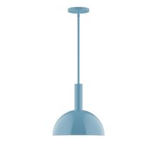 Montclair Light Works STGX471-54-L12 - 12&#34; Stack Dome LED Stem Hung Pendant, Light Blue