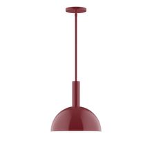 Montclair Light Works STGX471-55-L12 - 12&#34; Stack Dome LED Stem Hung Pendant, Barn Red