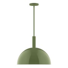 Montclair Light Works STGX472-22-L13 - 18&#34; Stack Dome LED Stem Hung Pendant, Fern Green