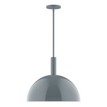 Montclair Light Works STGX472-40-L13 - 18" Stack Dome LED Stem Hung Pendant, Slate Gray