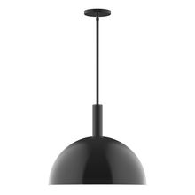 Montclair Light Works STGX472-41-L13 - 18&#34; Stack Dome LED Stem Hung Pendant, Black