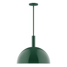 Montclair Light Works STGX472-42-L13 - 18&#34; Stack Dome LED Stem Hung Pendant, Forest Green