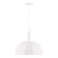 Montclair Light Works STGX472-44-L13 - 18&#34; Stack Dome LED Stem Hung Pendant, White