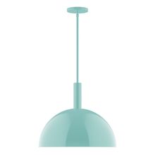 Montclair Light Works STGX472-48-L13 - 18&#34; Stack Dome LED Stem Hung Pendant, Sea Green