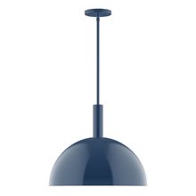 Montclair Light Works STGX472-50-L13 - 18&#34; Stack Dome LED Stem Hung Pendant, Navy