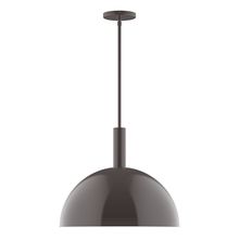 Montclair Light Works STGX472-51-L13 - 18" Stack Dome LED Stem Hung Pendant, Architectural Bronze