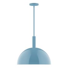 Montclair Light Works STGX472-54-L13 - 18" Stack Dome LED Stem Hung Pendant, Light Blue