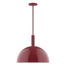 Montclair Light Works STGX472-55-L13 - 18&#34; Stack Dome LED Stem Hung Pendant, Barn Red