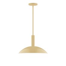 Montclair Light Works STGX476-17-L13 - 16&#34; Stack Half Dome LED Stem Hung Pendant, Ivory