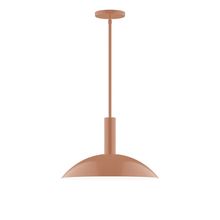 Montclair Light Works STGX476-19-L13 - 16&#34; Stack Half Dome LED Stem Hung Pendant, Terracotta