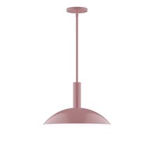 Montclair Light Works STGX476-20-L13 - 16&#34; Stack Half Dome LED Stem Hung Pendant, Mauve