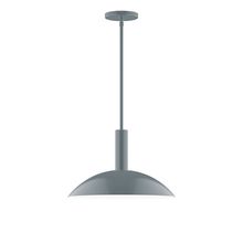 Montclair Light Works STGX476-40-L13 - 16&#34; Stack Half Dome LED Stem Hung Pendant, Slate Gray