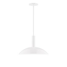 Montclair Light Works STGX476-44-L13 - 16&#34; Stack Half Dome LED Stem Hung Pendant, White