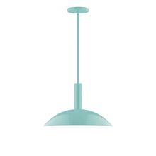 Montclair Light Works STGX476-48-L13 - 16&#34; Stack Half Dome LED Stem Hung Pendant, Sea Green