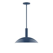 Montclair Light Works STGX476-50-L13 - 16&#34; Stack Half Dome LED Stem Hung Pendant, Navy