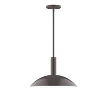 Montclair Light Works STGX476-51-L13 - 16&#34; Stack Half Dome LED Stem Hung Pendant, Architectural Bronze