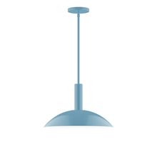 Montclair Light Works STGX476-54-L13 - 16&#34; Stack Half Dome LED Stem Hung Pendant, Light Blue