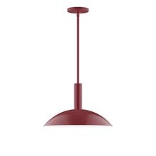 Montclair Light Works STGX476-55-L13 - 16&#34; Stack Half Dome LED Stem Hung Pendant, Barn Red