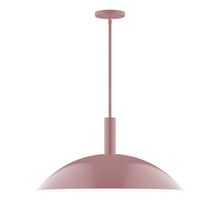 Montclair Light Works STGX477-20-L14 - 24&#34; Stack Half Dome LED Stem Hung Pendant, Mauve