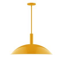 Montclair Light Works STGX477-21-L14 - 24&#34; Stack Half Dome LED Stem Hung Pendant, Bright Yellow