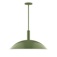 Montclair Light Works STGX477-22-L14 - 24&#34; Stack Half Dome LED Stem Hung Pendant, Fern Green