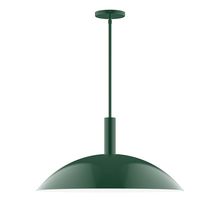 Montclair Light Works STGX477-42-L14 - 24&#34; Stack Half Dome LED Stem Hung Pendant, Forest Green