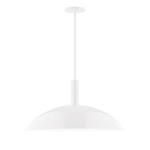 Montclair Light Works STGX477-44-L14 - 24&#34; Stack Half Dome LED Stem Hung Pendant, White