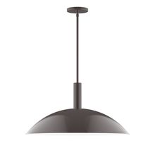 Montclair Light Works STGX477-51-L14 - 24&#34; Stack Half Dome LED Stem Hung Pendant, Architectural Bronze