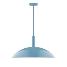 Montclair Light Works STGX477-54-L14 - 24&#34; Stack Half Dome LED Stem Hung Pendant, Light Blue