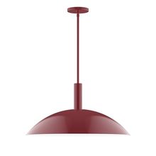 Montclair Light Works STGX477-55-L14 - 24&#34; Stack Half Dome LED Stem Hung Pendant, Barn Red