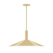 Montclair Light Works STGX478-17-L10 - 24&#34; Stack Shallow Cone LED Stem Hung Pendant, Ivory