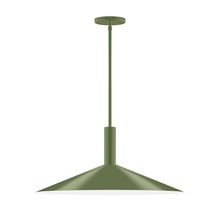 Montclair Light Works STGX478-22-L10 - 24&#34; Stack Shallow Cone LED Stem Hung Pendant, Fern Green