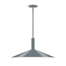 Montclair Light Works STGX478-40-L10 - 24&#34; Stack Shallow Cone LED Stem Hung Pendant, Slate Gray