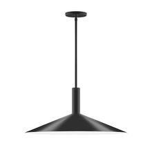 Montclair Light Works STGX478-41-L10 - 24&#34; Stack Shallow Cone LED Stem Hung Pendant, Black