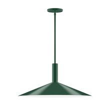 Montclair Light Works STGX478-42-L10 - 24&#34; Stack Shallow Cone LED Stem Hung Pendant, Forest Green