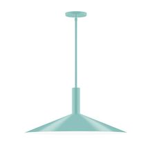 Montclair Light Works STGX478-48-L10 - 24&#34; Stack Shallow Cone LED Stem Hung Pendant, Sea Green