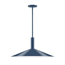 Montclair Light Works STGX478-50-L10 - 24&#34; Stack Shallow Cone LED Stem Hung Pendant, Navy