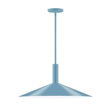 Montclair Light Works STGX478-54-L10 - 24&#34; Stack Shallow Cone LED Stem Hung Pendant, Light Blue