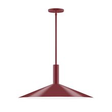 Montclair Light Works STGX478-55-L10 - 24&#34; Stack Shallow Cone LED Stem Hung Pendant, Barn Red