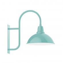 Montclair Light Works WMF109-48-W18-L13 - 18&#34; Cafe shade LED Wall Mount sconce with wire grill, Sea Green