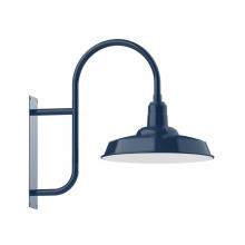 Montclair Light Works WMF185-50-W18-L13 - 18" Warehouse shade, LED Wall Mount light with wire grill, Navy