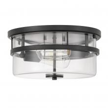 Worldwide Lighting Corp E30036-001 - Kenmore 2-Light Black Finish Flush Mount 13“ X 13” X 6.38“