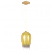 Worldwide Lighting Corp E80009-014 - Phantasm II 1-Light Light Gold Finish Champagne Graduated Color Glass Pendant 7“ X 7” X 17.8“