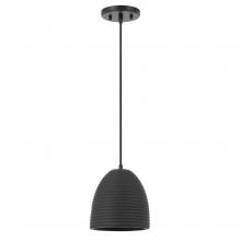 Worldwide Lighting Corp E80019-001 - Remington 1-Light Black Finish Concrete Grey Shade Pendant 7.25&#34;D X 8.63&#34;H