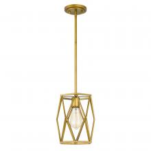 Worldwide Lighting Corp E80071-022 - Charlotte 1-Light Painted Antique Gold Finish Mini Pendant 8“ X 8” X 10“