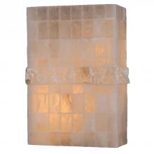 Worldwide Lighting Corp W23807F8 - Pompeii Collection 1 Light Flemish Brass Finish Natural Quartz Stone Wall Sconce 8&#34; W x 12&#34; 