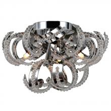 Worldwide Lighting Corp W33112C12 - Medusa 3-Light Chrome Finish Crystal Ribbon Flush Mount Ceiling Light 12 in. Dia x 11 in. H Small